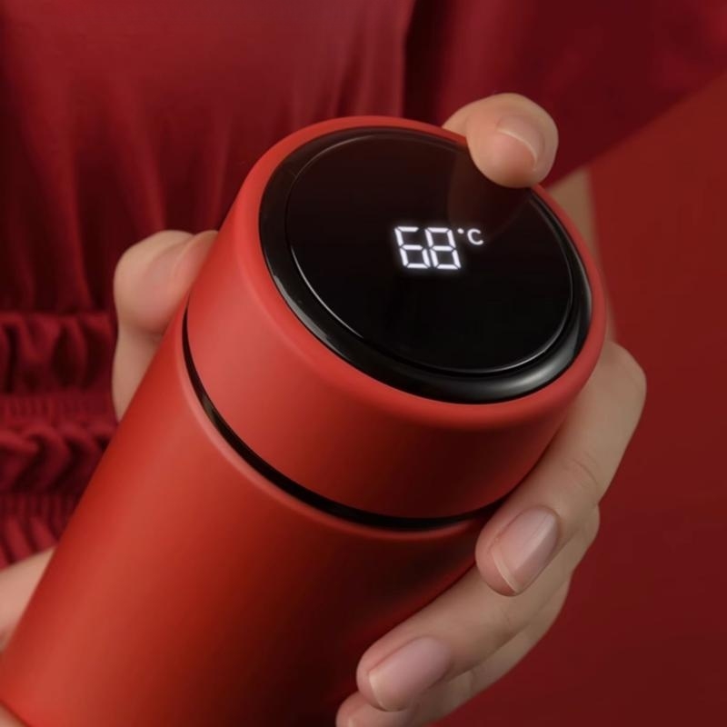 red smart water bottle