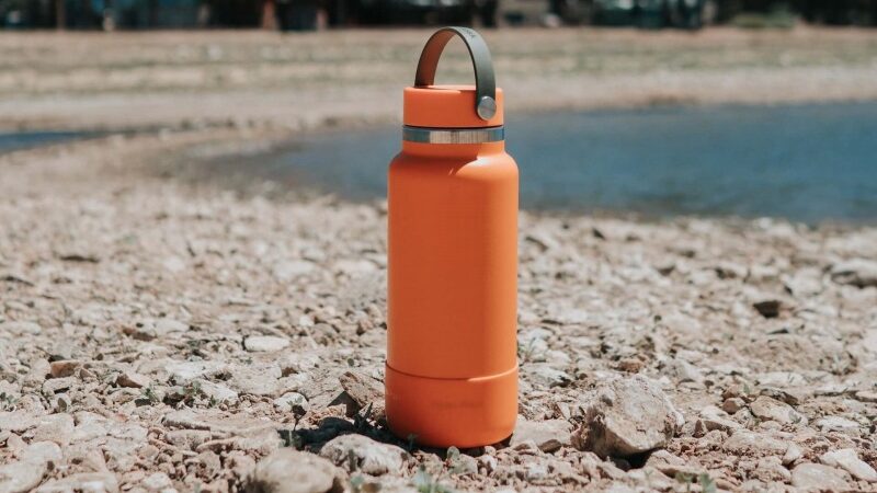 outdoor orange water bottle