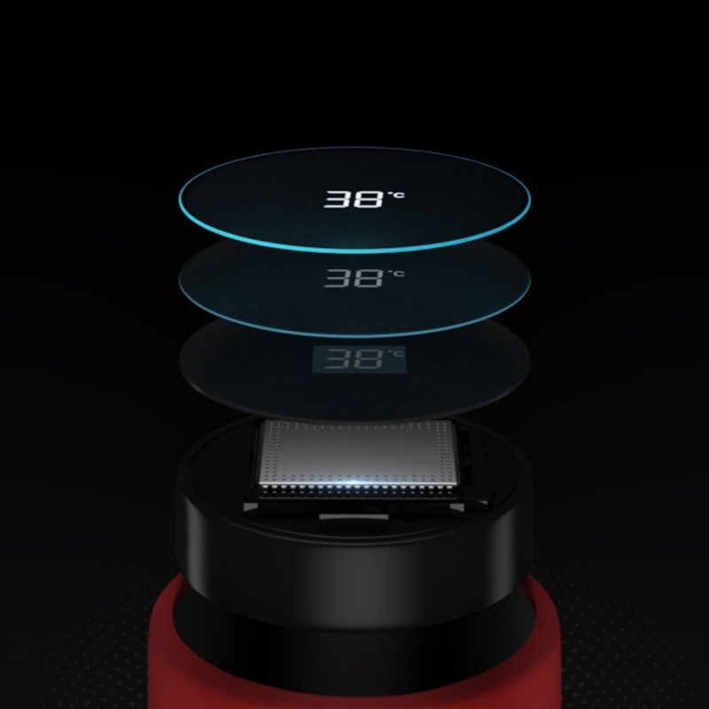 red smart bottle with temperature indicator feature